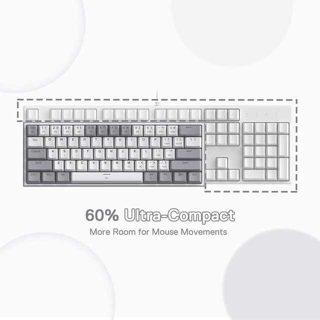 Alt view image 11 of 14 - K617 Wired 60% Compact Hot-Swap RGB Gaming Mechanical Keyboard | 61 Keys Design for More Room to Aim, Swap-Ready Socket for Mod, Vibrant 20-Mode Lighting Hype Vibing, Pro Software Supported