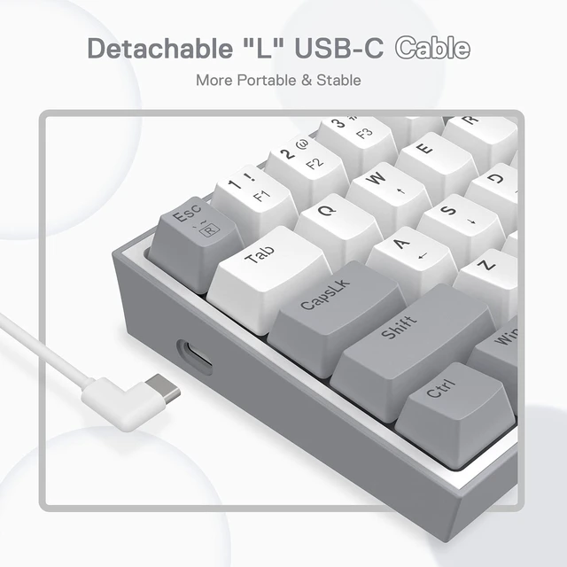 Alt view image 14 of 14 - K617 Wired 60% Compact Hot-Swap RGB Gaming Mechanical Keyboard | 61 Keys Design for More Room to Aim, Swap-Ready Socket for Mod, Vibrant 20-Mode Lighting Hype Vibing, Pro Software Supported