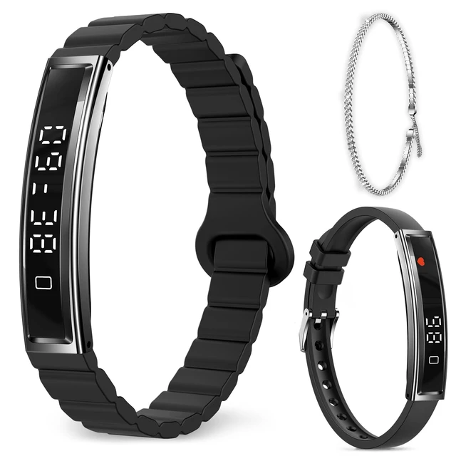 Alt view image 8 of 14 - Smart Bracelet for Women,Ultralight Fitness Tracker Smart Wristband with Heart Rate/Blood Oxygen/Sleep Monitor/Pedometer,Slim Smartwatch for Android iPhone,Activity Tracker,2 Band,Black