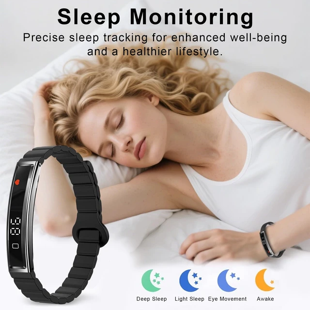 Alt view image 12 of 14 - Smart Bracelet for Women,Ultralight Fitness Tracker Smart Wristband with Heart Rate/Blood Oxygen/Sleep Monitor/Pedometer,Slim Smartwatch for Android iPhone,Activity Tracker,2 Band,Black