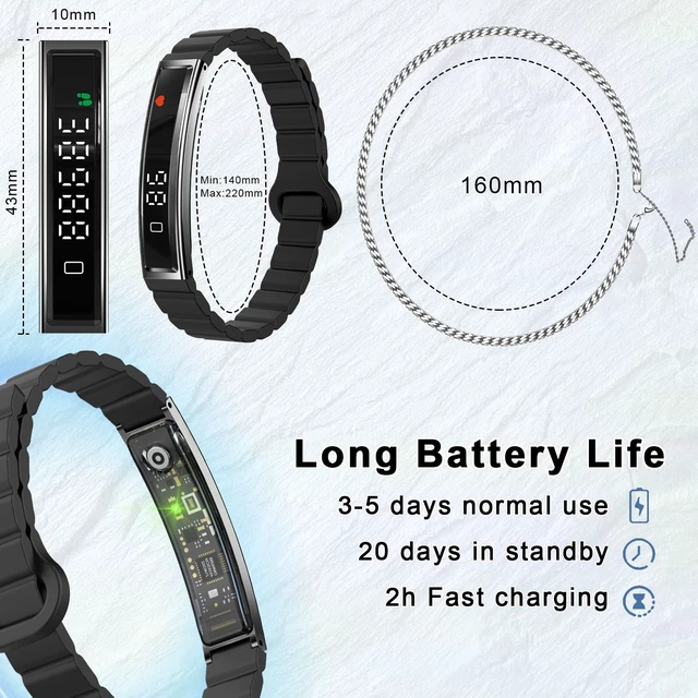 Alt view image 14 of 14 - Smart Bracelet for Women,Ultralight Fitness Tracker Smart Wristband with Heart Rate/Blood Oxygen/Sleep Monitor/Pedometer,Slim Smartwatch for Android iPhone,Activity Tracker,2 Band,Black