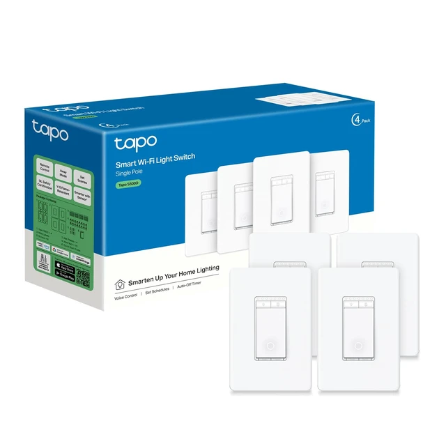 Alt view image 8 of 14 - Smart Dimmer Switch, Single Pole, Need Neutral Wire, S500D(4-Pack) | 2.4GHz Wi-Fi Light Switch Compatible with Alexa and Google Home, UL Certified, No Hub Required, White