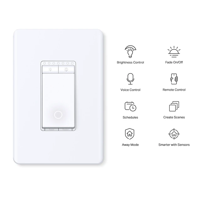 Alt view image 9 of 14 - Smart Dimmer Switch, Single Pole, Need Neutral Wire, S500D(4-Pack) | 2.4GHz Wi-Fi Light Switch Compatible with Alexa and Google Home, UL Certified, No Hub Required, White