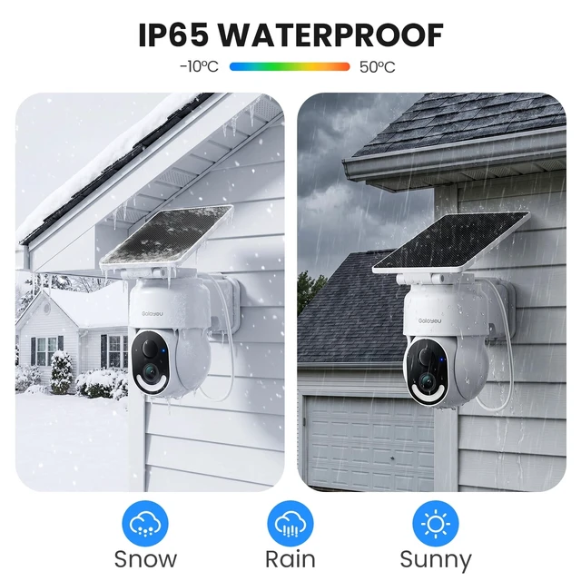 Alt view image 14 of 14 - Solar Camera Outdoor Wireless for Home Security 2.4GWiFi, R6 1Pack | 2K Cameras for Home Security/Garage/Farm/Outside Surveillance, Detachable Solar Panel, Color Night Vision, SD/Paid Cloud