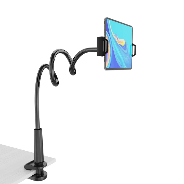 Alt view image 8 of 14 - Gooseneck Tablet Holder for Bed, Reinforced Flexible Arm Tablet Stand with 360° Rotation, Hands-Free Clamp Mount for 4.713" iPad, Kindle, Galaxy Tab, Switch