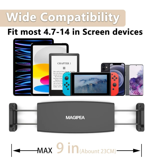Alt view image 11 of 14 - Gooseneck Tablet Holder for Bed, Reinforced Flexible Arm Tablet Stand with 360° Rotation, Hands-Free Clamp Mount for 4.713" iPad, Kindle, Galaxy Tab, Switch