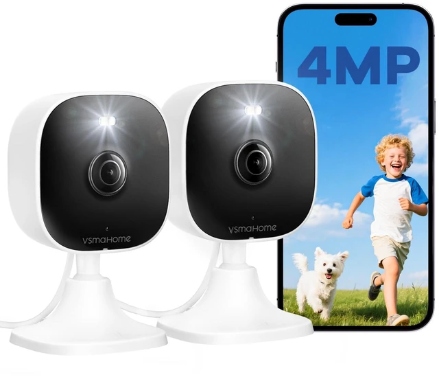 Alt view image 8 of 14 - 2.5K Indoor Cameras for Home Security Outdoor, Indoor Security Camera, 2.4g/5g Inside Cameras for House/Elder/Dog/Pet/Baby, Plug and Play, Support Card/Cloud (Not Included), 9.84ft Wire, 2PCS
