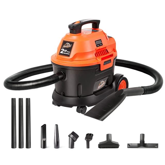 Alt view image 7 of 12 - AA255W 2.5 Gal 2 Peak HP Wet/Dry Utility Vac Orange/Black