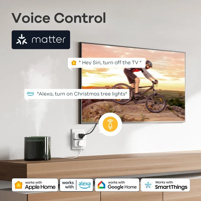 Alt view image 11 of 14 - Matter Smart Plug, Work with Apple Home, Alexa, Siri, Google Home | Smart Outlet Timer & Schedule, Smart Home, 15A/1800W, APP Remote Control, ETL Certified, 2.4G Wi-Fi Only, 6 Pack