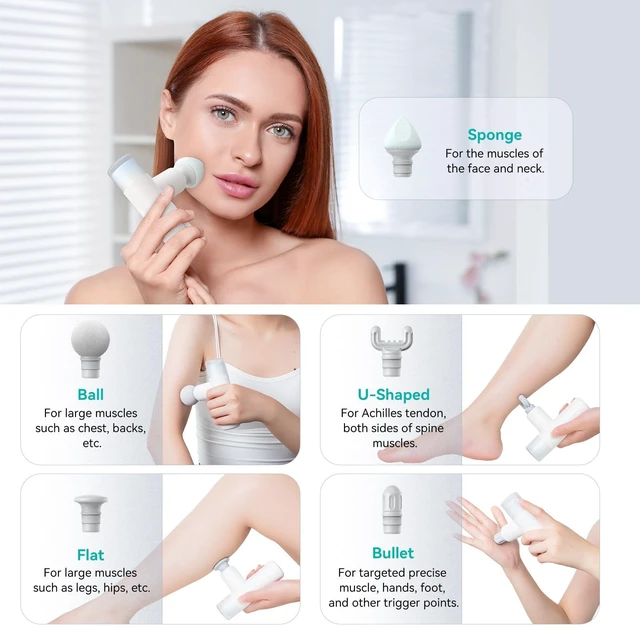 Alt view image 13 of 14 - M3 Mini Massage Gun for Back Pain Relief with Facial Mode | 7mm Amplitude, 4 Vibration Levels Ultralight and Rechargeable Fascia Gun Active Recovery Great Gift for Women
