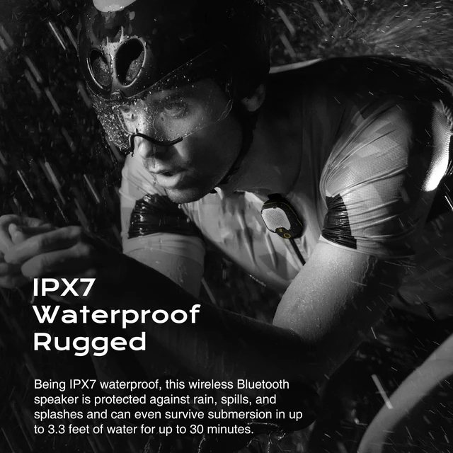 Alt view image 13 of 14 - Wearable Bluetooth 5.3 Speaker, 30H Battery, IPX7 Waterproof | Clip-On Design, TWS Pairing, Built-In ENC Mic, Hands-Free Music & Calls, Jobsite Use, Portable Wireless Speaker