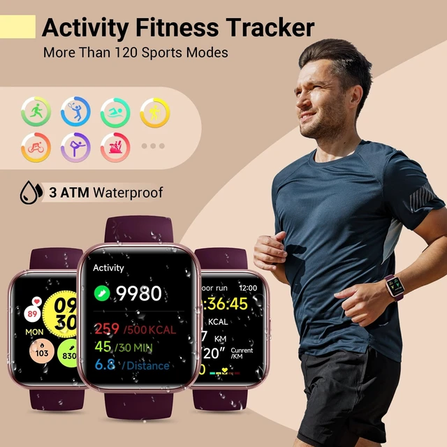 Alt view image 12 of 14 - Smart Watches for Women, Smart Watch for Android Phones & iPhone, Fitness Watches for Women with Alexa, Call & Notification Alerts, Tracks Heart Rate/Sleep Smartwatches (Dark Purlple, 1.8 inches)