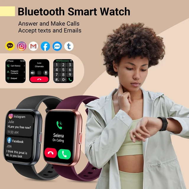 Alt view image 9 of 14 - Smart Watches for Women, Smart Watch for Android Phones & iPhone, Fitness Watches for Women with Alexa, Call & Notification Alerts, Tracks Heart Rate/Sleep Smartwatches (Dark Purlple, 1.8 inches)