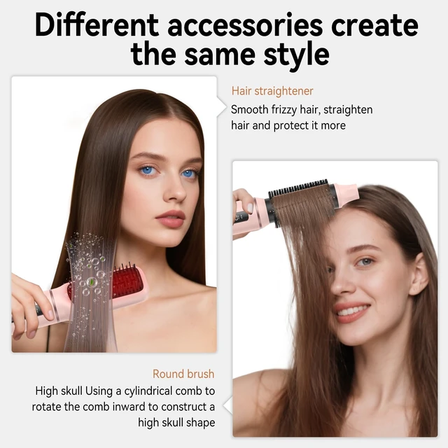 Alt view image 9 of 14 - 5-in-1 Blow Dryer Brush & Auto-Wrap Air Styler Set | Hot Air Styler with Auto-Wrap Curlers, Volumizing Round Brush & Hair Dryer Brush for Wet to Dry Styling