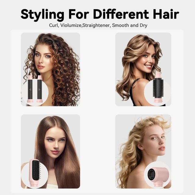 Alt view image 12 of 14 - 5-in-1 Blow Dryer Brush & Auto-Wrap Air Styler Set | Hot Air Styler with Auto-Wrap Curlers, Volumizing Round Brush & Hair Dryer Brush for Wet to Dry Styling