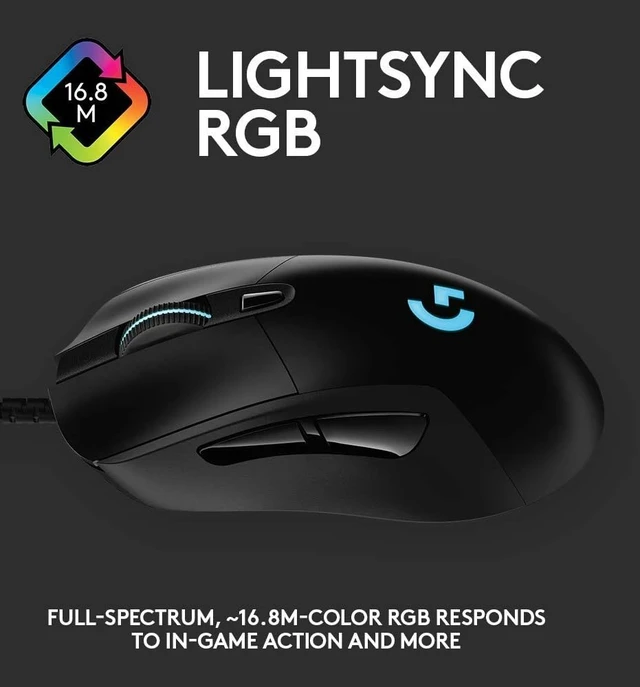 Alt view image 12 of 14 - G403 Hero RGB Gaming Mouse - Black | 25K, 87G+10G optional, 25,600 DPI, rubber side grips