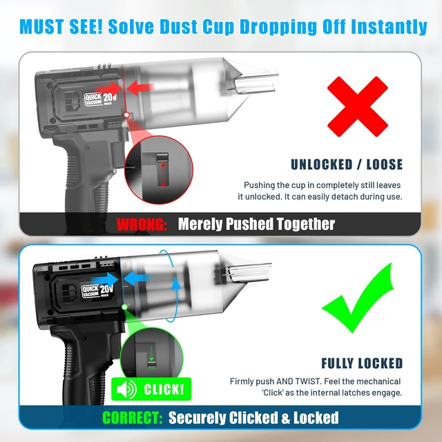 Alt view image 14 of 14 - Car Vacuum Cordless, 35000PA Strong Suction Handheld Vacuum with 2 Detachable Batteries, 60Min Runtime Portable Vacuum Cleaner for Car Detailing, Pet Hair, Home Couch & Office, 350ML XL Dust Cup