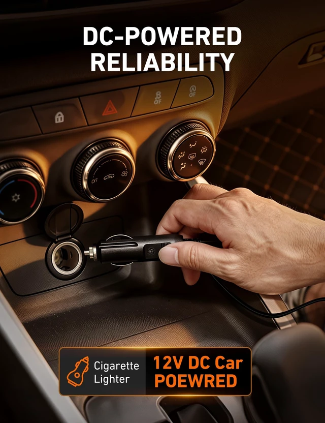 Alt view image 9 of 14 - AIRUN H Tire Inflator Portable Air Compressor, 12V DC Tire Inflator, Auto Shut-Off with Digital Pressure Gauge & LED Light, Fast Inflation for Car, Motorcycle, Bike Tires, 9.8Ft Cord, Blue