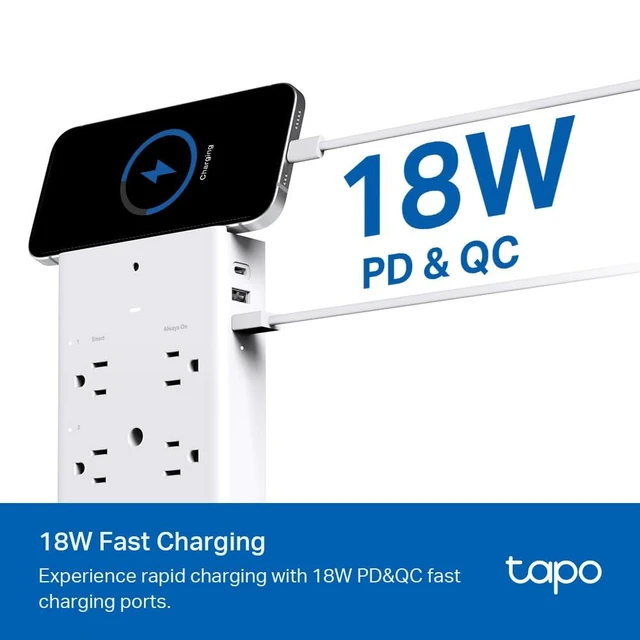 Alt view image 10 of 14 - Smart Plug Outlet Extender, P306, 3 Individual Smart Outlets | Surge Protector, 18W Fast Charging, 1x USB-C & 2X USB-A, Smart Night Light, Works w/Apple HomeKit, Alexa & Google Home