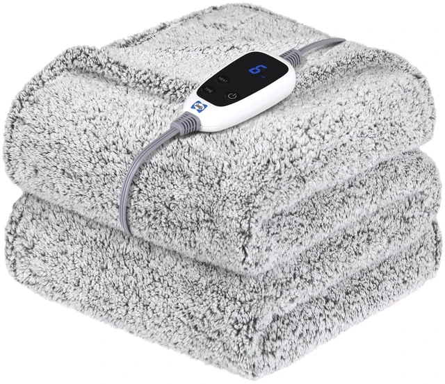 Alt view image 8 of 14 - Electric Blanket Heated Throw 50×60" with 6 Fast Heat Levels Charcoal | Heated Blanket with 1 to 12 Hours Auto-Off Settings Over-Heated Protection Machine Washa-ble