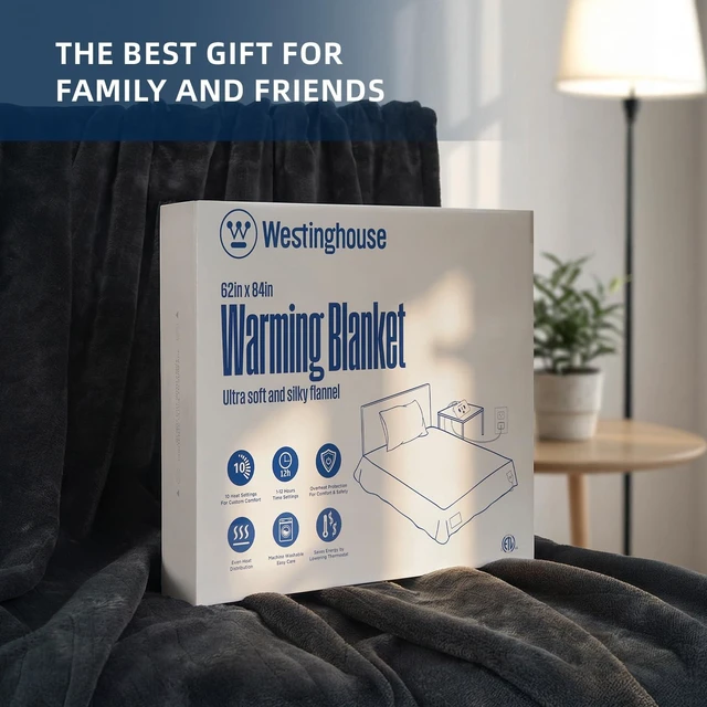 Alt view image 14 of 14 - Heated Blanket Twin Size Soft Flannel with 10 Levels Charcoal | Electric Blanket with 1-12H Auto-Off Timer, Overheat Protection, Machine Washable, 62x84"