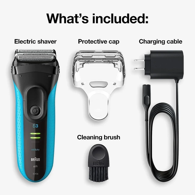 Alt view image 9 of 14 - Electric Series 3 Razor with Precision Trimmer, Rechargeable, Wet & Dry Foil Shaver for Men, 45 Minute Runtime, MicroComb and Long Hair Trimmer, Protects Skin from Nicks & Cuts, 4 Piece