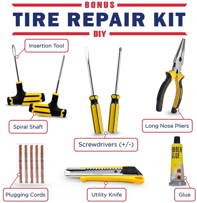 Alt view image 13 of 14 - Tire Inflator Portable Air Compressor 12V DC Air Pump for Car Tires, 150 PSI Electric Air Pump with Tyre Pressure Gauge Corded Yellow by WE LOVE TO DRIVE