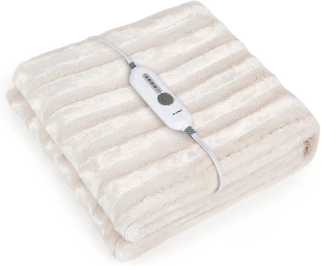 Alt view image 7 of 8 - Electric Heated Throw Blanket, Soft Faux Fur Fast Heating Blanket, 4 Heating Levels & 4 Hours Auto Off (50"x 60"), Machine Washable, Over-Heat Protection, ETL Certification