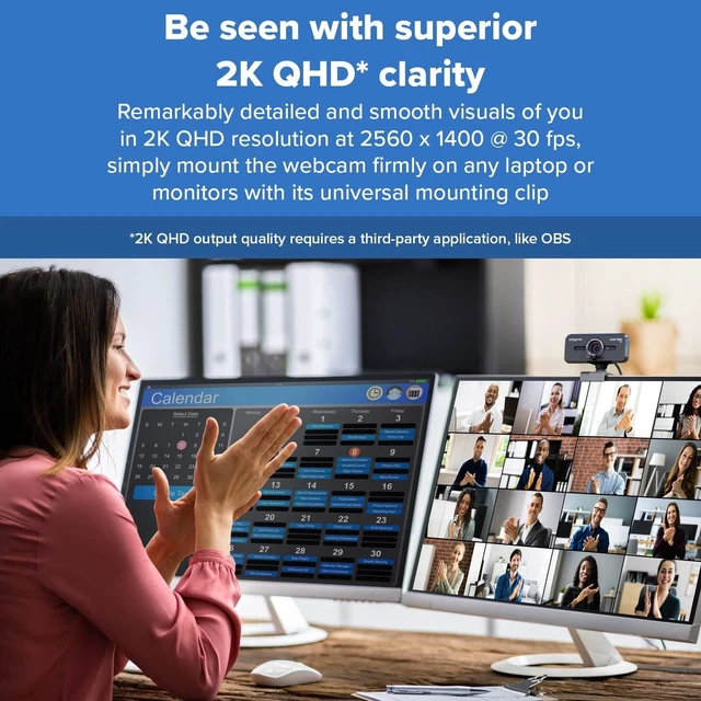 Alt view image 9 of 14 - Live! Cam Sync V3 2K QHD Webcam with 4X Zoom | 2K QHD Webcam, 4X Digital Zoom, Dual Microphones, Plug-and-Play, PC, Meetings