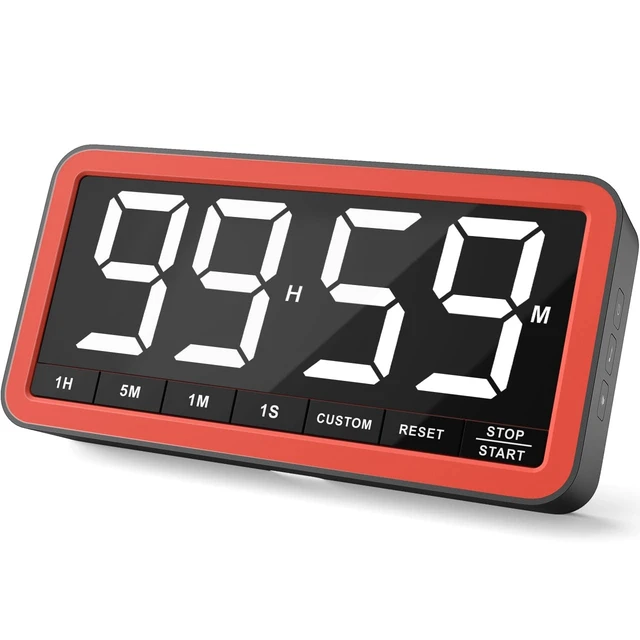 Alt view image 8 of 14 - Large 7.8" Digital Timer, Magnetic LED Timer for Kitchen & Classroom | USB-C Rechargeable, Up to 99 Hours Count Up & Countdown Timer with 3 Brightness Levels, 4 Alert Modes and 3 Volume Levels