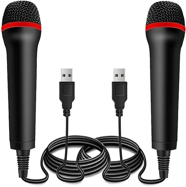 Alt view image 8 of 14 - 2Pack 13ft Wired USB Microphone for Rock Band, Guitar Hero, Let's Sing - Compatible with PS2, PS3, PS4, PS5, Switch, Wii, Wii U, Microsoft Xbox 360, Xbox One and PC