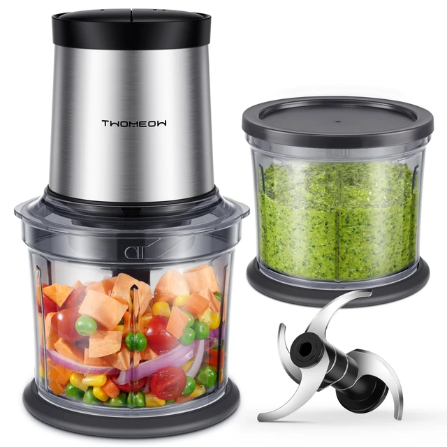 Alt view image 8 of 14 - Food Processor 4 Cup, Electric Food Chopper, Small but PowerfulMeat Grinder with 2 Bowls, 2 Speed & 4 Blades for Vegetable, Meat, Nuts, Functions for Chopping, Dicing, Mixing and Puree