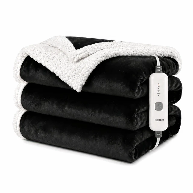 Alt view image 8 of 14 - Electric Heated Blanket 72"×84", 4 Heating Levels & 10H Auto-Off | Full Size Dark Gray, Sherpa & Soft Microplush, Quick Heating, Machine Washable, for Couch, Bed & Office, Parents' Gifts