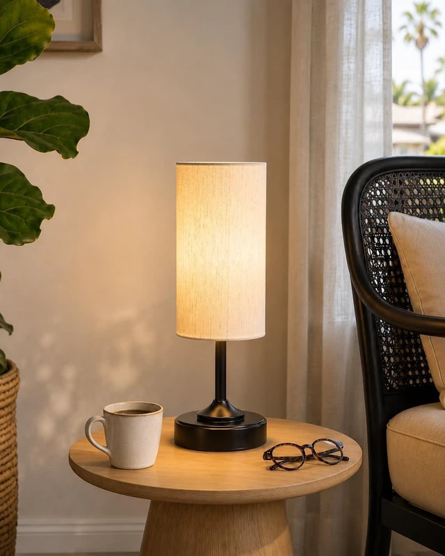 Alt view image 8 of 14 - Cordless Table Lamp, Small Dimmable Bedside lamp with Timer | Ambient Light, Linen, Touch, 2700K, Decor, Portable, LED, Wireless, Rechargeable, Battery Operated, Eye-Protection Shade