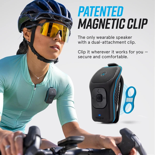 Alt view image 9 of 14 - 39g Wearable Bluetooth Speaker, Mini Clip-On, Black | Small Magnetic Clip-On Bluetooth Speaker, IPX7 Waterproof, 15 Hour Battery, Open-Ear Awareness, Microphone, 100ft Range