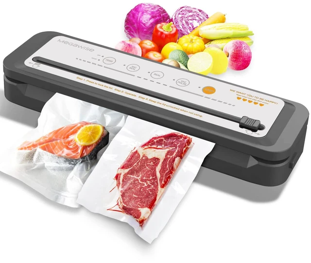 Alt view image 7 of 12 - Vacuum Sealer Machine, 80kPa Food Sealer with Cutter, 4 Modes | 80kPa Suction, 4 Food Modes, One-Touch Operation, Built-In Cutter, Compact Design for Everyday Food Storage