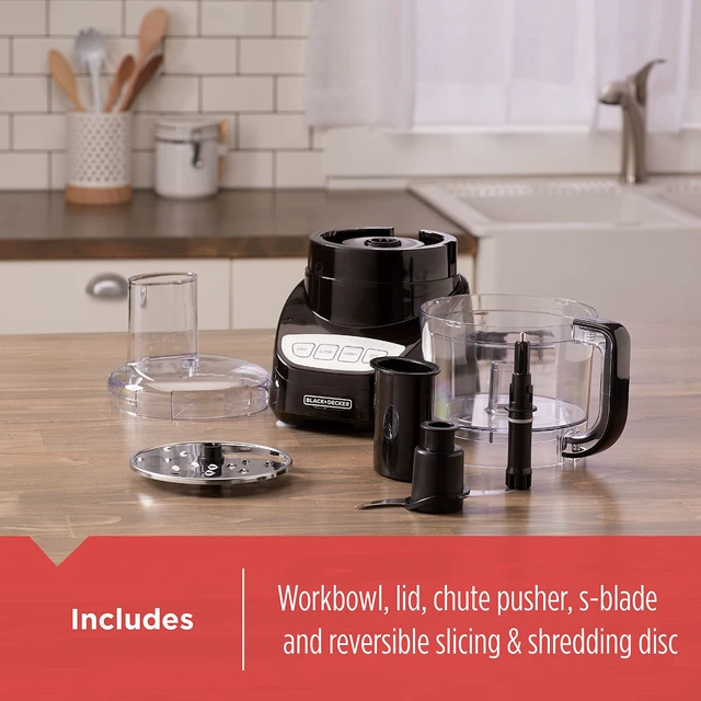 Alt view image 11 of 14 - 8-Cup Food Processor, Easy Assembly, Stainless Steel S-Blade, Shred, Slice, Chop, Puree, 450W Motor