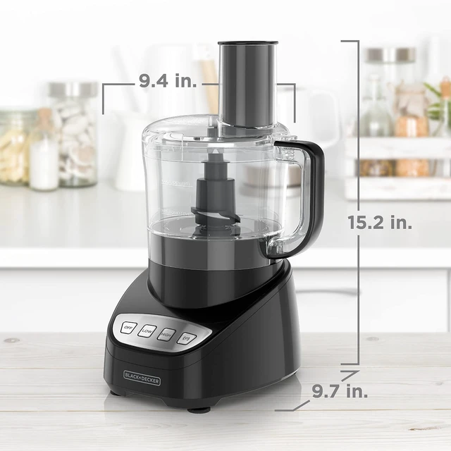 Alt view image 14 of 14 - 8-Cup Food Processor, Easy Assembly, Stainless Steel S-Blade, Shred, Slice, Chop, Puree, 450W Motor