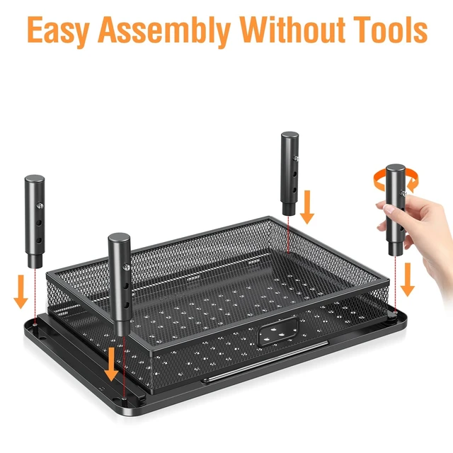 Alt view image 13 of 14 - 2 Pack Monitor Stand Riser with Metal Drawer, 3 Height Adjustable | with Larger Storage Space for Home and Office Supplies, Metal Desktop Stand for Laptop Computer Printer PC iMac