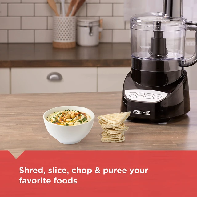 Alt view image 13 of 14 - 8-Cup Food Processor, Easy Assembly, Stainless Steel S-Blade, Shred, Slice, Chop, Puree, 450W Motor
