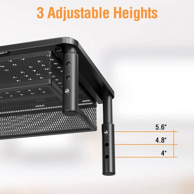 Alt view image 11 of 14 - 2 Pack Monitor Stand Riser with Metal Drawer, 3 Height Adjustable | with Larger Storage Space for Home and Office Supplies, Metal Desktop Stand for Laptop Computer Printer PC iMac