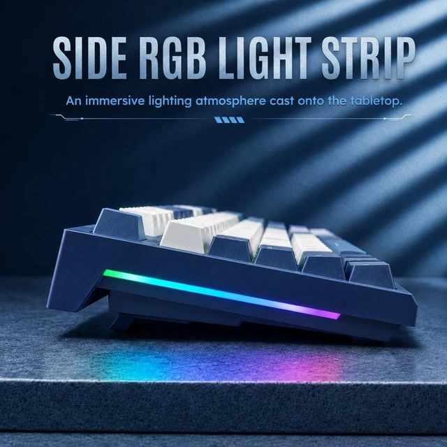 Alt view image 13 of 14 - R104 Wired Mechanical Keyboard Full Size, Gasket Mount | 104 Keys PBT Keycaps with Number Pad, Dedicated Win/Mac Switch, Pre-lubed Quiet Linear Switches, Custom Keyboard RGB Backlit