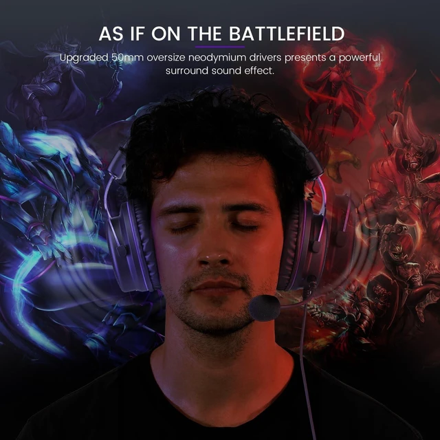Alt view image 9 of 14 - E900 Gaming Headset with Mic for Xbox PC PS4 PS5 | Detachable Noise Canceling Mic, 3D Surround Sound, Wired Headphone for Gaming, Computer, Laptop, 3.5MM Jack