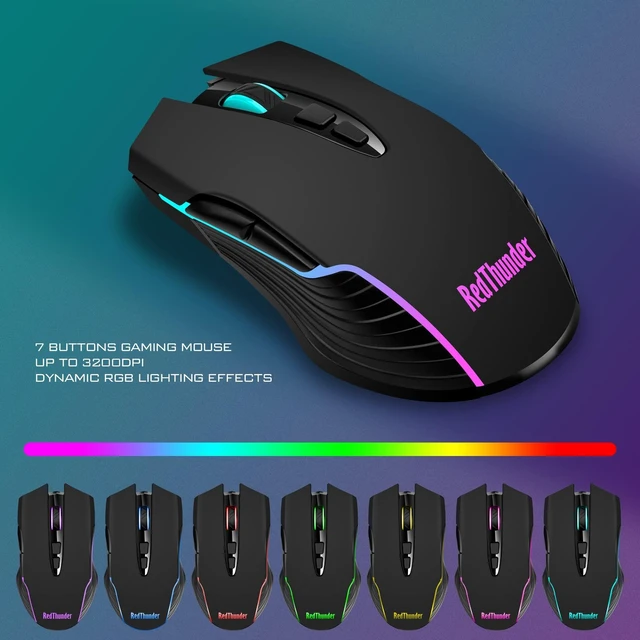 Alt view image 13 of 14 - K10 Wireless Gaming Keyboard and Mouse Combo, LED Backlit Rechargeable 3800mAh Battery, Mechanical Feel Anti-ghosting Keyboard + 7D 3200DPI Mice for PC Gamer (Black)