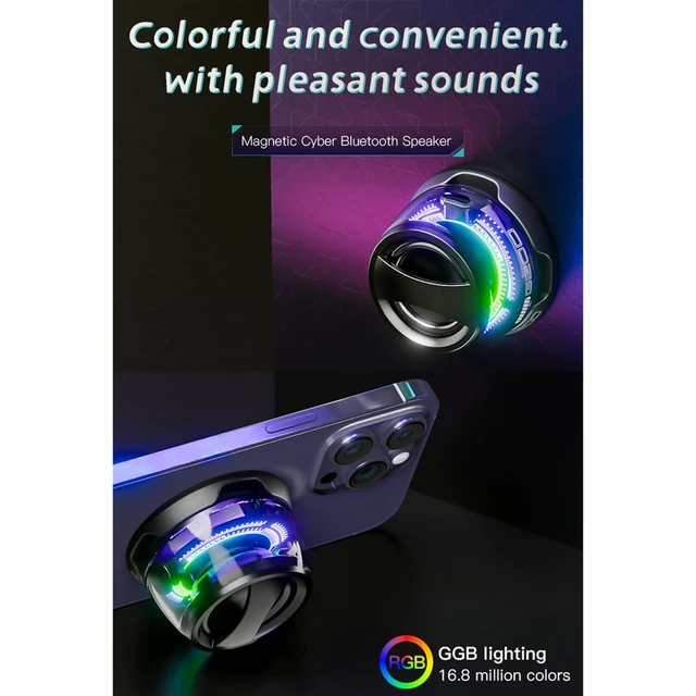 Alt view image 13 of 14 - 2 Pcs G200 Magnetic Bluetooth Speaker,Multifunctional Portable Mini Speaker with Multi RGB Color Light Show-3D Surround Sound Effect,Christmas Birthday Gifts