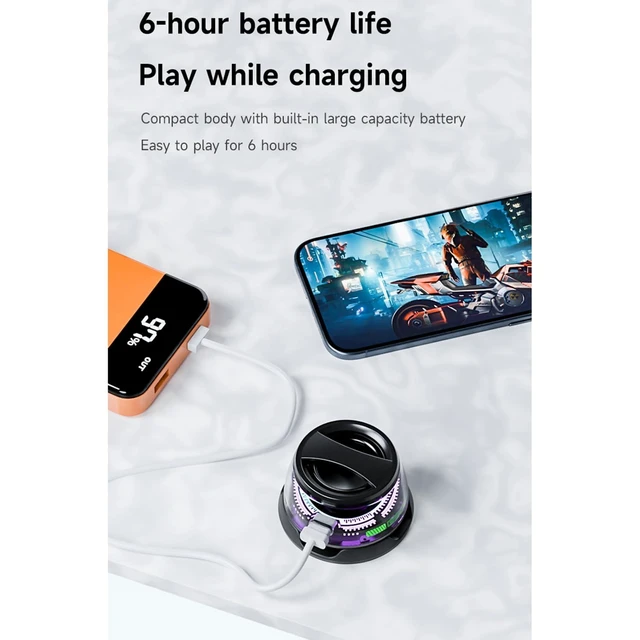 Alt view image 12 of 14 - 2 Pcs G200 Magnetic Bluetooth Speaker,Multifunctional Portable Mini Speaker with Multi RGB Color Light Show-3D Surround Sound Effect,Christmas Birthday Gifts