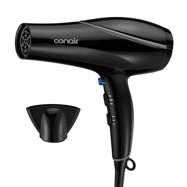 Alt view image 8 of 14 - Hair Dryer with Concentrator Attachment, Ceramic Technology, Black | 1875W blow dryer with 3 heat and 2 speed settings, 1.25-lb. design, and 5-foot cord for comfortable, custom styling