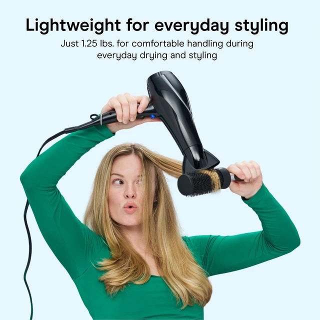 Alt view image 12 of 14 - Hair Dryer with Concentrator Attachment, Ceramic Technology, Black | 1875W blow dryer with 3 heat and 2 speed settings, 1.25-lb. design, and 5-foot cord for comfortable, custom styling