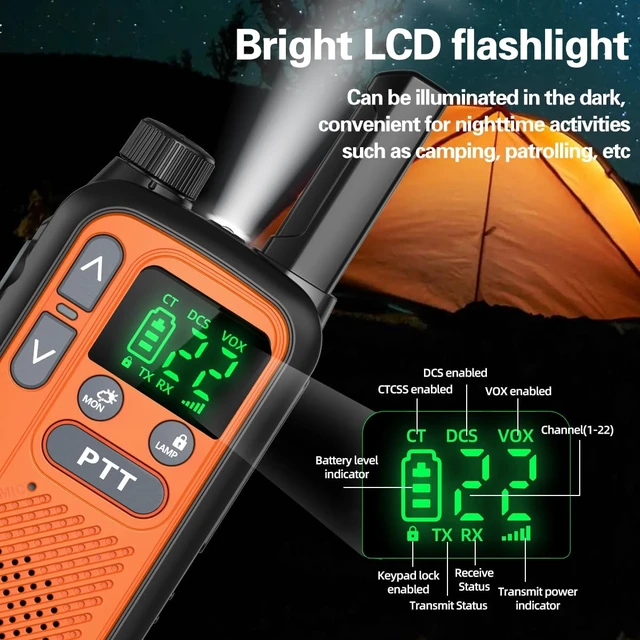 Alt view image 14 of 14 - Walkie Talkies 6 Pack Long Range for Adults, Rechargeable FRS Cruise Walkie Talkies with Earpiece, Portable NOAA Emergency 2 Way Radios with 1500mAh, Flashlight, USB-C Charger for Family Camping