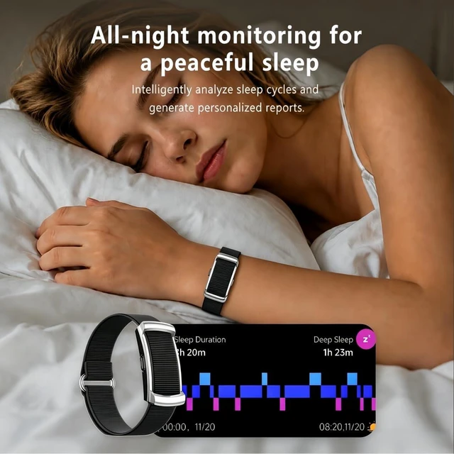 Alt view image 13 of 14 - Smart Bracelet for Women Men, Screenless Activity Fitness Trackers, 24H Sleep Tracker, Group Share Smart Band with Free APP, 2 Strap.,